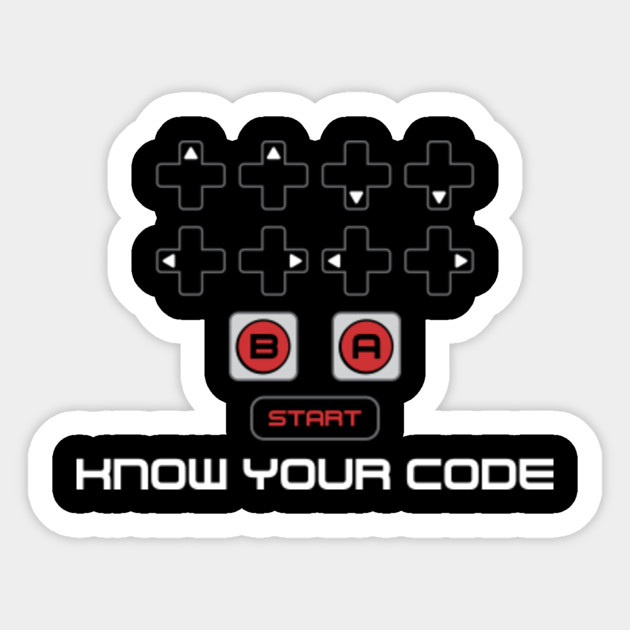 Know Your Code NES Konami Code - Nintendo - Sticker | TeePublic